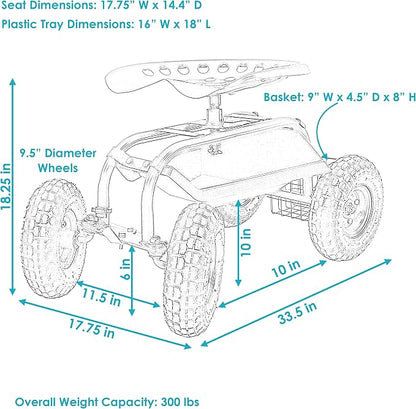 Sunnydaze Rolling Garden Cart - Image 4