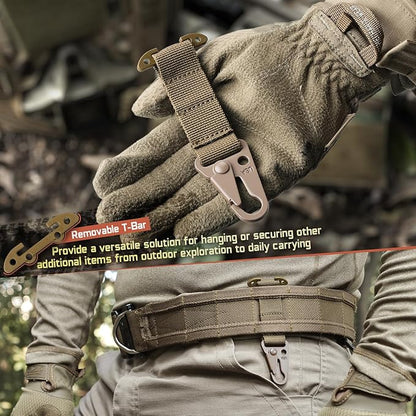LIVANS Molle Belt Clip Key Holder Tactical Battle Belt Plate Carrier Vest Attachment Clip for Hanging Keys or Gloves, Universal Fit Molle Accessories Clip |T-Mount Clash Hook, Include Z-Buckle