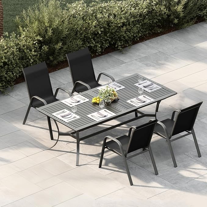 Garvee Patio Chairs Set of 4, Stackable Chairs - Image 2