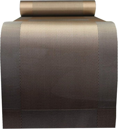 PIGCHCY Elegant Placemats with Matching Table Runner,Durable Cleaning Placemats for Dining Table Sets(6pcs Round Placemats+1pcs Table Runner, Chocolate Brown)