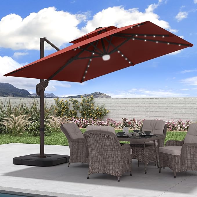JZAC & QZYD 9x9 FT Cantilever Offset Patio Umbrella by JZACQZYDpatioumbrella