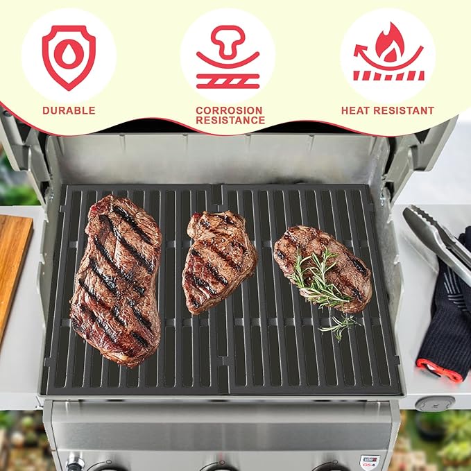 Spirit E-310 Grill Parts 7638 Grill Grates 7636 Flavorizer Bars for Weber Spirit 300 Series Grills S-330 E-320 E-330 S-310 SP-310 Grill GS4 Spirit 2 E310 S-310 Replacement Parts (Front Mount Controls)