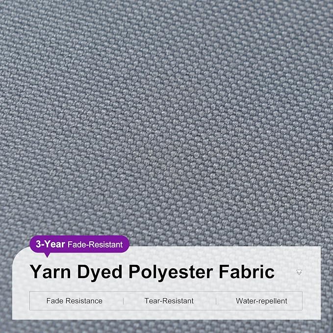 PURPLE LEAF Patio Outdoor Umbrella 9' x 9' Square All-Weather Light Grey | - Image 7