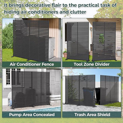 Privacy Fence Screen Outdoor Freestanding Privacy Panel, 72" H×47" W HDPE Decorative Panels with Stand, Room/Garden Divider, Outdoor Privacy Screen for Patio,Deck, Balcony, Pool