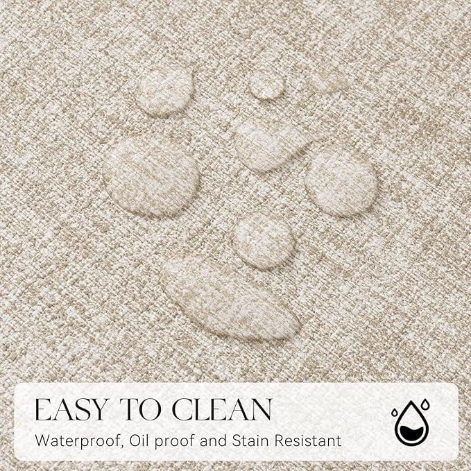 MOSAYT Faux Leather Placemats Set of 6, Heat Resistant Wipeable Washable Vinyl Place Mats with Coasters, Waterproof Oil Proof Table Mats for Kitchen Dining Party Outdoor, 12" x 17", Grey Beige