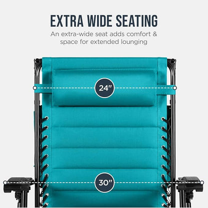 Best Choice Products Oversized Padded Zero Gravity Chair w/Canopy Headrest Cup - Image 5