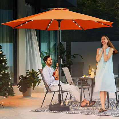 JEAREY 9' Patio Umbrella with Solar Lights, LED Umbrella, Tilt & Crank UV - Image 6