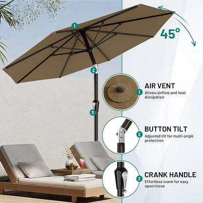 9 FT Patio Umbrella for Outdoor, Outdoor Table Umbrella - Image 5