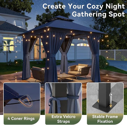 8'x8' Gazebo, Metal Frame Canopy - Image 8