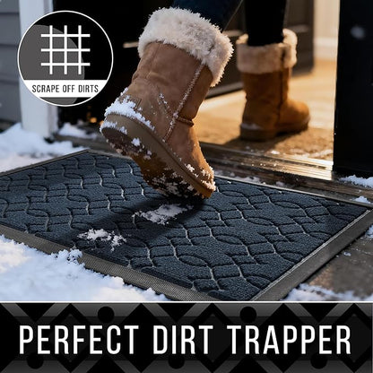 Yimobra Outdoor Mats for Front Door 29.5x17, All-Season Waterproof Doormat Outdoor Entrance, Heavy Duty Non-Slip Outside Door Mat for Garage Patio Proch Entryway Indoor, Blue