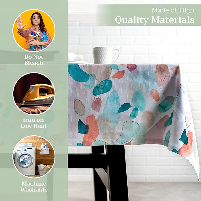 Maison d' Hermine Table Cloth Rectangle Table 100% Cotton 60 x 90 Inches Tablecloth Reusable Decorative for Dining Room, Farmhouse, Home, Party, Festive & Wedding Spring Summer - Summer Picnic