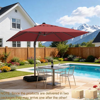 10' X 10' Patio Umbrella Cantilever Outdoor Rectangle Umbrella - Image 2