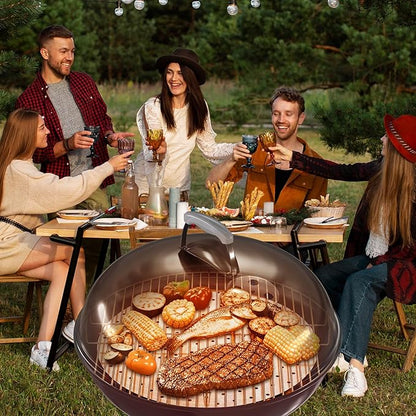 Replacement Round Cooking Grill Grate 21.5 inch, Stainless Steel BBQ Grills with No-Fire 360° Even Heat Distribution Plate, Compatible for Weber Kettle 22" Charcoal Grills & Similar Grills