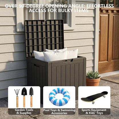 Outdoor Storage Box, 35 Gallon Waterproof Deck Box, Quick Snap-Lock Resin - Image 7