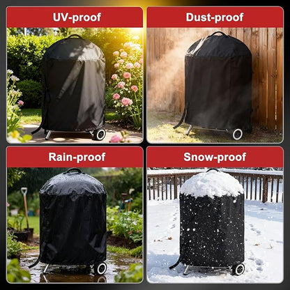 LBTING Grill Cover, 26-inch Heavy Duty 300D Oxford Waterproof Windproof UV Resistant BBQ Gas Grill Cover for Outdoor Barbecue Fit Most Brands Weber, Brinkmann, Char Broil, Holland