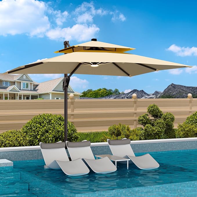 9' X 12' Cantilever Patio Outdoor Umbrella by MPLShade