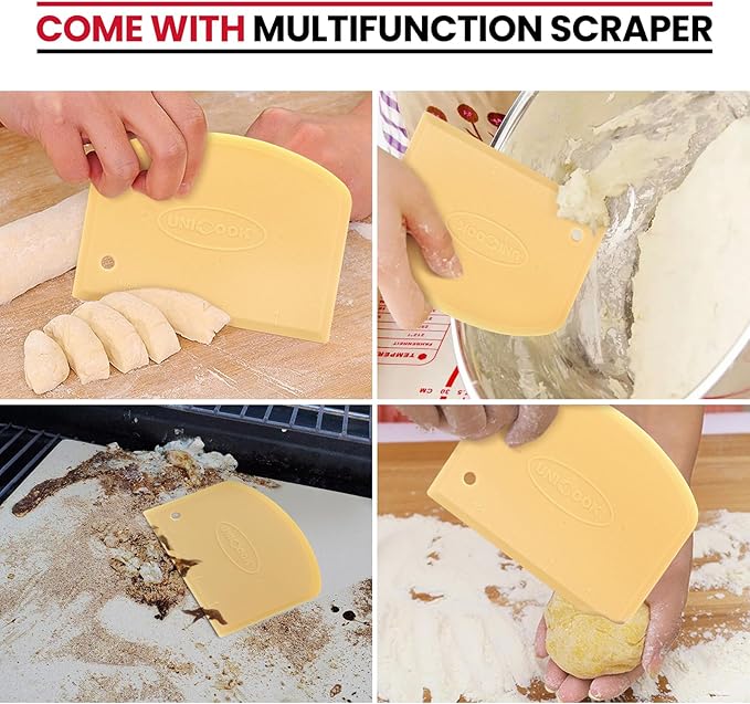 Unicook 12 Inch Round Pizza Stone, Heavy Duty Cordierite Bread Baking Stone for RV Oven, Grill and Toaster Oven, Ideal for Baking Crisp Crust Pizza, Bread, Cookies and More