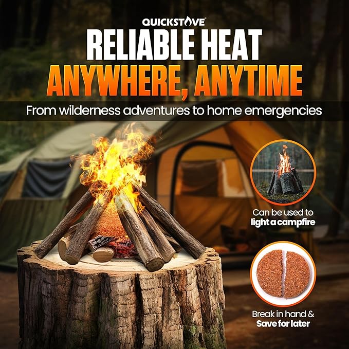 Fire Starters (3 Pack) – Waterproof Emergency Fuel Disks for Camping Essentials, Wood Stove, Fireplace, Fire Pit, Survival Kit, Campfire & Outdoor Accessories