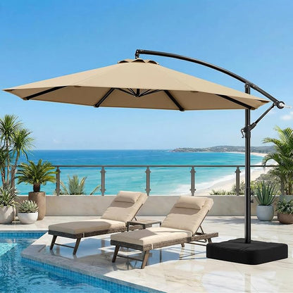 10FT Cantilever Offset Outdoor Patio Umbrella by OLILAWN