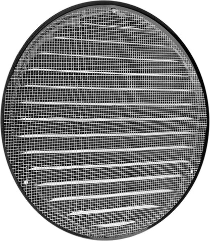 Vent Systems 8" Black Soffit Vent Cover - Pack of 2 - Round Air Vent Louver - Grill Cover - Built-in Insect Screen - HVAC Vents for Bathroom, Home Office, Kitchen