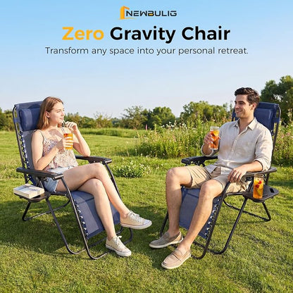NEWBULIG Zero Gravity Chairs Set of 4, Folding Lounge Recliner Chair | Portable - Image 8