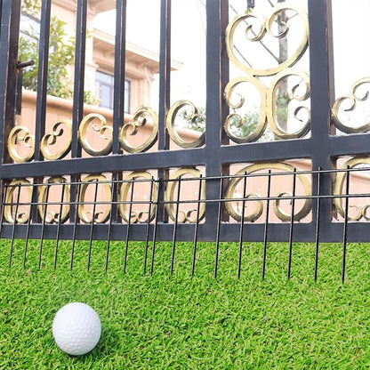 Adavin Animal Barrier Fence, 45 Pack 20 in(L) X10 in(H) No Dig Fencing for Dog Rabbits, Rustproof Metal Garden Border Fence, Ground Stakes Fences for Outdoor, Yard, Patio. Total 75 Ft, Black