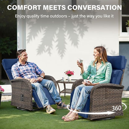 Dual-Adjust Outdoor Swivel Recliner Chairs – Reclining Patio Chair - Image 8
