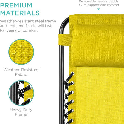 Best Choice Products Set of 2 Adjustable Steel Mesh Zero Gravity Lounge Chair - Image 7