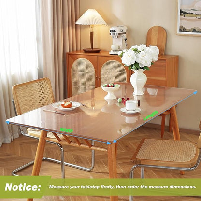 Frosted Clear Table Protector 14 x 24 Inch, 1.5mm Thick Plastic Table Cover, Waterproof PVC Clear Table Cover Protector, Desk Protector Mat, Writing Desk Pad for Desktop, Coffee & Dining Room Table