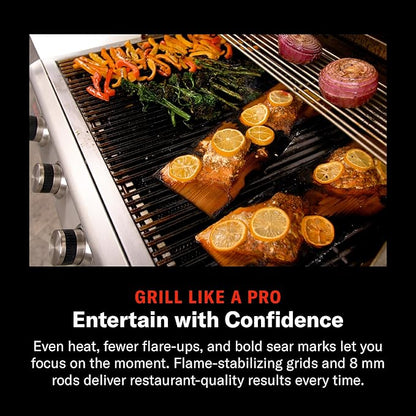 Blaze Prelude LBM Built-In Propane Gas Grill | 32-Inch 4-Burner BBQ with 56,000 BTUs | 304 Stainless Steel Construction | Flame Stabilizing Grids | BLZ-4LBM-LP