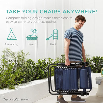 Best Choice Products Set of 2 Adjustable Steel Mesh Zero Gravity Lounge Chair - Image 5