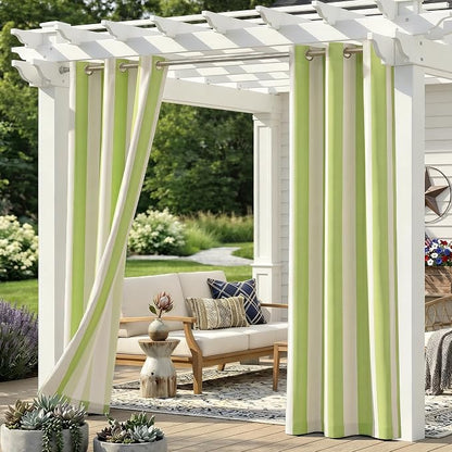 4 Panels Outdoor Stripe Curtains by Sunshelf