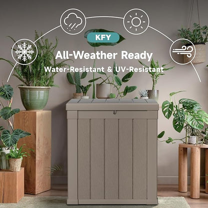 50 Gallon Waterproof Resin Deck Box, UV Resistant Outdoor Storage for Garden, Patio, Porch, Delivery, Grey