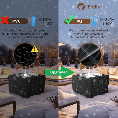 iBirdie Square Fire Pit Cover 36 x 36 inch Outdoor Waterproof and Weatherproof Heavy Duty 600D Patio Fireplaces Table Coffee Table Cover