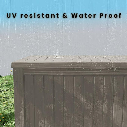 180 Gallon Outdoor Storage Box – Resin Deck Box with Lockable Lid, Waterproof Patio Furniture Storage for Tools, Garden & Yard Organization
