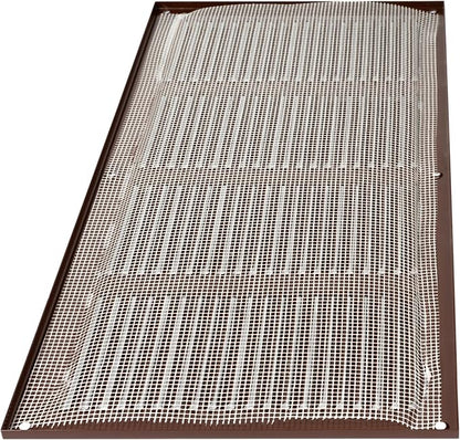 Repa Market Air Vent Cover 16x4 Inch (Outer Dimensions) Brown Galvanized Steel Louvered Grill Cover with Mesh Screen/Wall or Ceiling Vent/HVAC Register for Indoor and Outdoor Ventilation