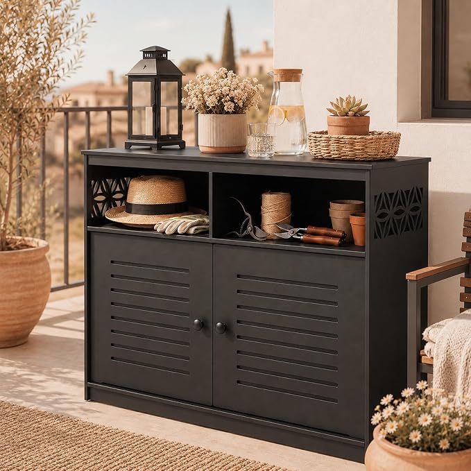 VINGLI Weatherproof Outdoor Storage Cabinet | Outdoor Cabinet - Image 3