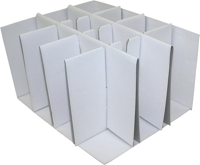 LAMINET Quilted Wine Glass Storage Case - Holds Up to 12 Wine Glass/Tall/Stemware Glasses - WHITE