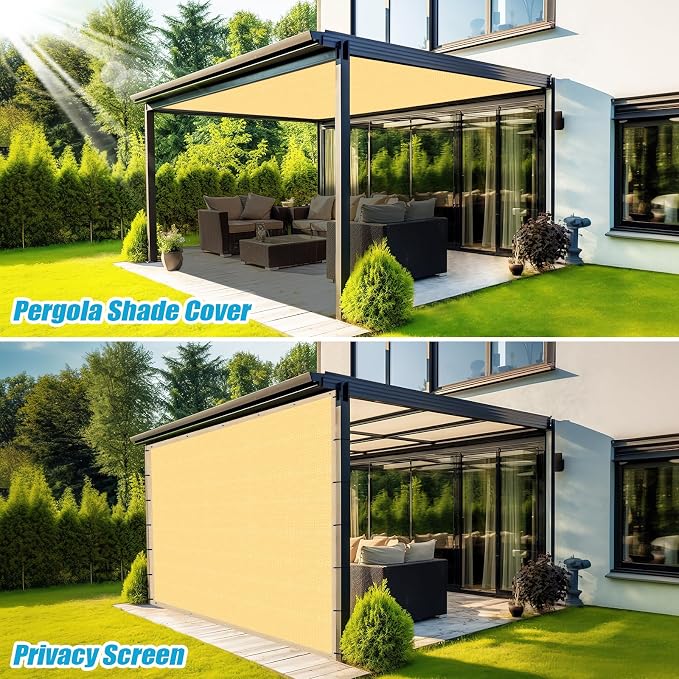 Amagenix 90% Shade Fabric 12'X 22' Sand Sun Shade Cloth - Image 4