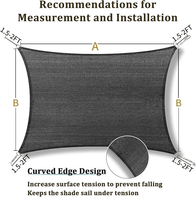 Shade&Beyond 12'x15' Sun Shade Sail Canopy Rectangle, UV Block Breathable - Image 5