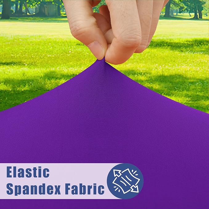 Spandex 5 Foot Rectangle Table Cloth 6 Pack, Elastic Fitted Tablecloths for Picnic, Stretch Washable Patio Table Cover for Outdoor, Camping, Banquet and Parties (Purple, 30"x60")