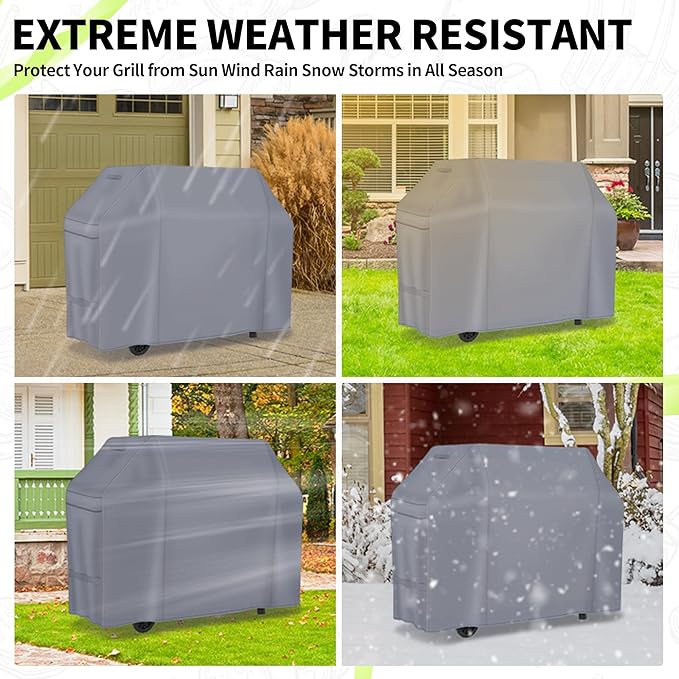 NEXCOVER Barbecue Gas Grill Cover - 58 Inch Waterproof Outdoor Heavy Duty BBQ Cover, Fade & Weather Resistant Upgraded Material for Weber, Brinkmann, Char Broil and More