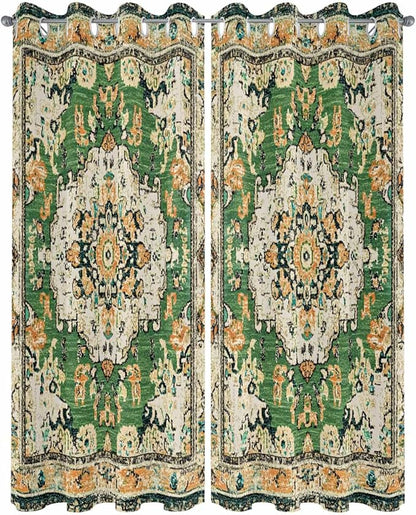 Ombre Green Boho Outdoor Curtains - Image 2