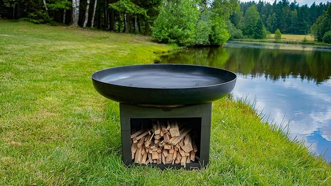 Fire Pit Bighorn 31.5" Outdoor Fire Bowl, Steel Firepit for Patio, Backyard & Garden (31.5" Bighorn)