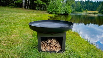 Fire Pit Bighorn 31.5" Outdoor Fire Bowl, Steel Firepit for Patio, Backyard & Garden (31.5" Bighorn)