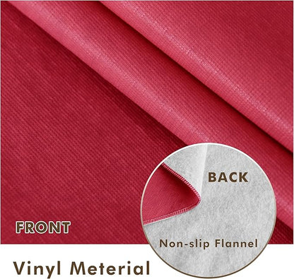 Nasitos 2 Pack Christmas Table Cloth Rectangle 60x120 Inch-Vinyl Plastic Red Tablecloth with Flannel Backing 100% Waterproof, Stain Resistant, Wipe Clean Table Covers for Kitchen Dining Parties