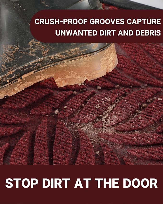 Yimobra 60x36 Large Door Mat Outdoor Indoor, All-Season Waterproof Door Mat Outside Entrance, All-Weather Non-Slip Outside Doormat for Garage Patio Entryway, Red