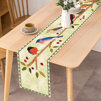 Seliem Summer Birds Tree Branches Table Runner, Cardinal Home Kitchen Dining Decor, Spring Seasonal Farmhouse Decorations Indoor Outdoor Party Supply 13 x 48 Inch