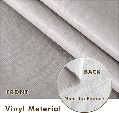 Nasitos 2 Pack Round Tablecloth 60 Inch-Flannel Backed Vinyl Silver Tablecloths, Waterproof Oil-Proof Table Cloth Wipeable Plastic Table Cover for Wedding, Baby Shower, Family Reunion