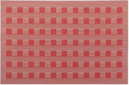 Gugrida Placemats, Placemats PVC Table Mats Woven Vinyl Placemats, Set of 6 (Red)